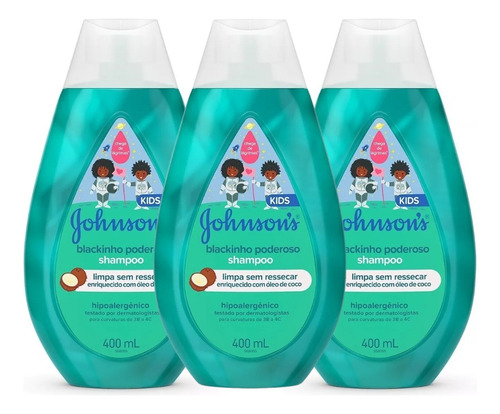 Shampoo Infantil Johnson Baby Blackinho Poderoso 400ml