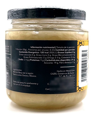 Imagen 3 de 4 de Miel Mantequilla Multiflora Pura De Abeja 250g Oaxaca