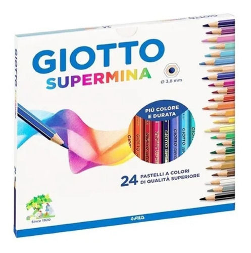 Lápices De Colores Giotto Supermina X 24 Caja Carton Gruesos