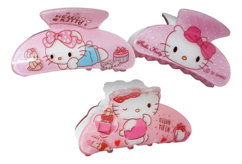 Docena Pinzas Para Cabello Kitty Kawaii Mayoreo