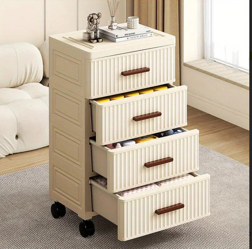 Buros De Cama Plástico Para Recamaras Con Ruedas 4 Cajones