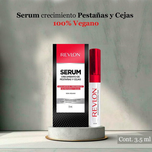Serum Crecimiento Pestañas Y Cejas Revlon 100% Vegano 3.5 Ml