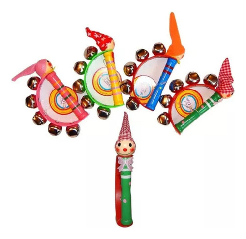 Cascabeles Maracas Sonajero Infantil Madera Música Didáctico
