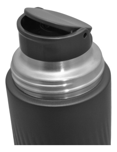 Botella Térmica Deportiva Acero Inox 380 Ml Tapón Cebador Color Gris Oscuro