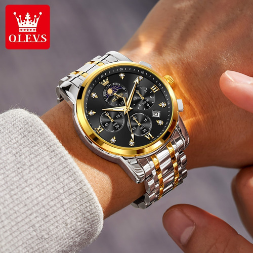 Reloj Olevs Diamond Calendar Moon Phase Business