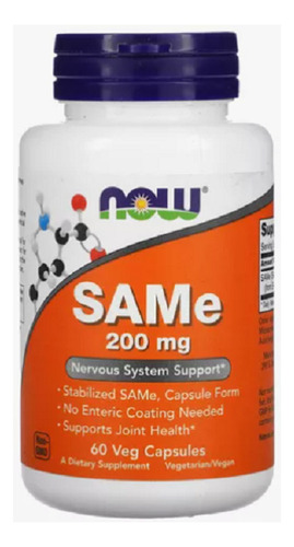 Same 200mg Now Foods 60 Cápsulas Importado