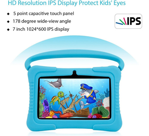 Tablet Veidoo, Infantil, 1gb Ram, 16 Gb Rom, Wifi, Bt, Azul