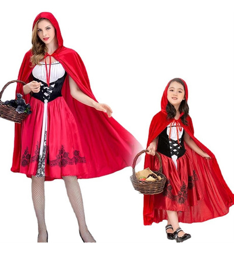 Disfraz De Caperucita De Halloween Para Mujer, Ropa De P [u]