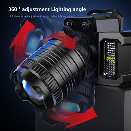 Faro Led Recargable, Faro Brillante De 20000 Lúmenes Con