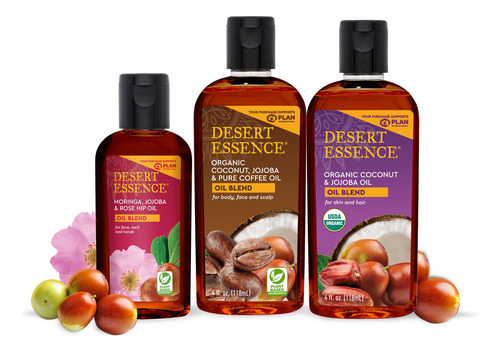 Desert Essence - Aceite Orgánico De Coco, Jojoba Y Café Puro