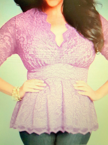 Blusa De Seda, Encaje Talles Especial Talle 6xl