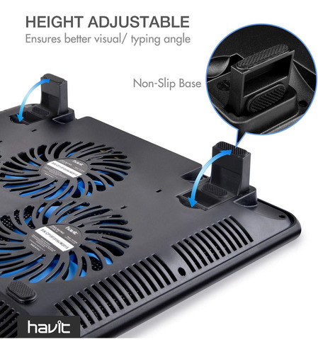 Soporte Para Nevera Portatil Havit, Led Azul, 17 Pulgadas
