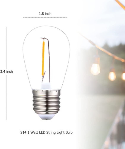 Focos Repuesto Para Serie Vintage Filamento Led 24 Piezas 1w Luz Cálida