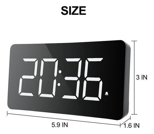 Reloj Despertador Digital Con Alarma Doble Y Luz Nocturna