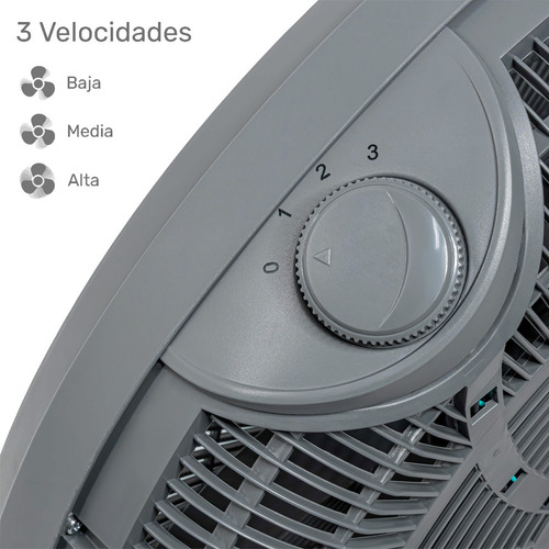 Kit Set 2 Ventiladores Piso 23' 5 Aspas Potente Casa Hogar Estructura Gris Aspas Gris Diámetro 53 cm Frecuencia 60Hz Material de las aspas Plástico