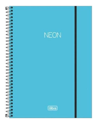 Caderno Universitário Tilibra Espiral Neon Azul 160 Folhas