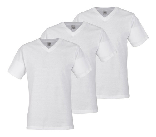 Imagen 1 de 9 de Paquete De 3 Playeras Alfani Blancas Cuello V Para Hombre