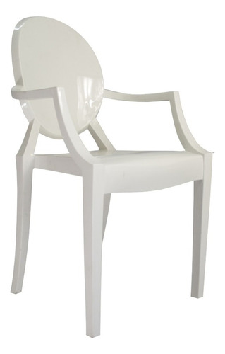Cadeira Ghost Sophia Branca Com Braços Certificada Inmetro
