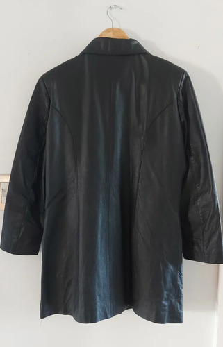 Campera Larga Muy Abrigada, Cuero Vacuno. Talle M Amplio.