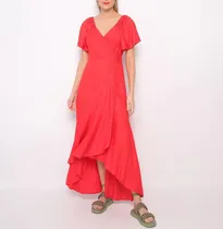 Comprar Vestido Midi Envelope Transpassado Assimétrico Mercatto 