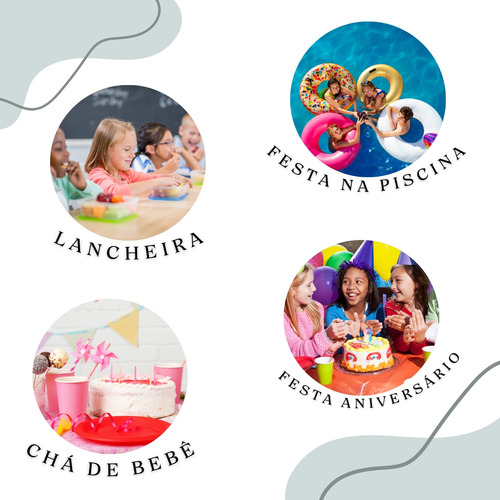 Kit C/ 50 Copo Ecologico Personalizado Lembrancinha Infantil