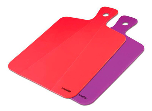 Set 2 Tablas De Cortar Picar Plegable Antideslizante 23x39cm Color Rojo-Violeta oscuro Liso