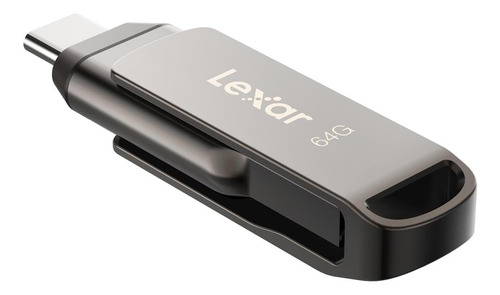 Memoria Usb Dual Lexar Jumpdrive D400 64gb Tipo C Usb 3.1 Gris Liso