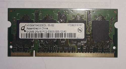 Vendo Memoria Ram Sodimm Ddr2 512 Mb Qimonda