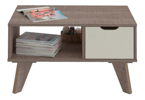 Mesa De Centro Bertolini Vip Canela Off White Color Canela/Off white