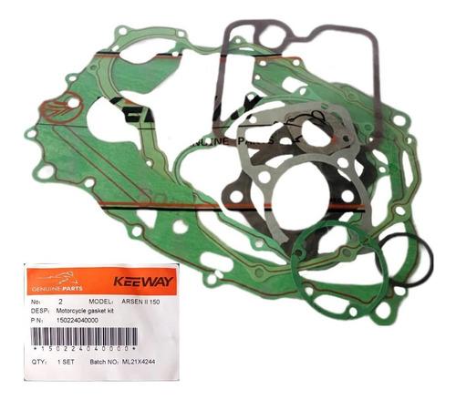 Imagen 2 de 2 de Kit Empacadura Arsen 2 Original Keeway Empaque Empire