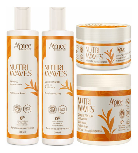 Kit Capilar Nutri Waves Apice Ondulados 04 Itens