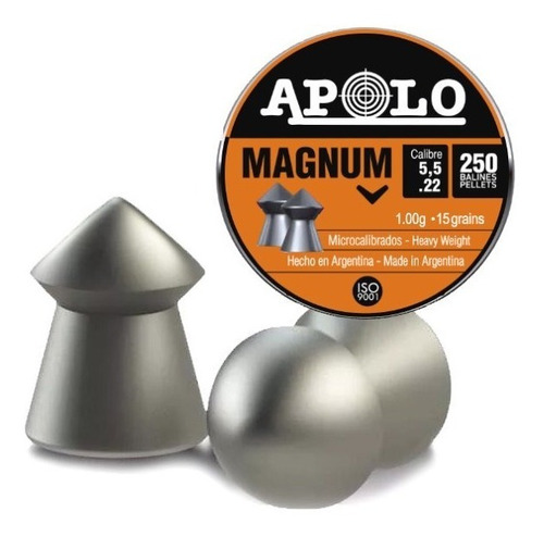 Imagen 2 de 10 de Combo 3 Latas Balines Apolo Magnum 5,5 Mm X 750 Rifle - Swat