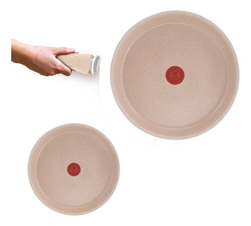 Pack Sartenen 28cm y Cazo 18cm L7839302 Color Beige T-fal