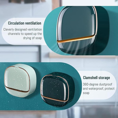 Luxury Soap Holder With Drain Tray, Wall Mounted Drain Soap