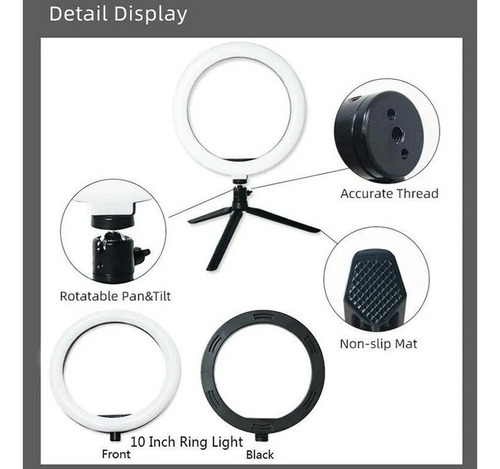 Ring Light 10 26cm Iluminação Profissional Led Selfie Tripé