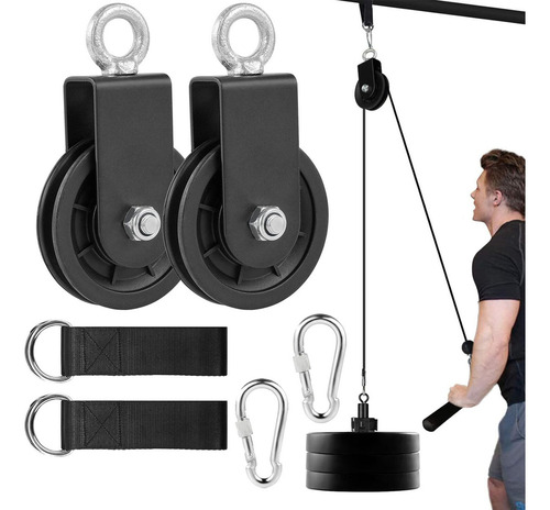 Poleas De Carga Con Mosquetón Y Correa Para Polea Gym 2 Pzs