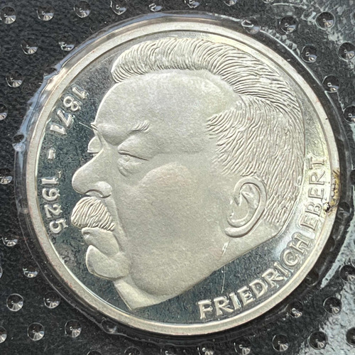Moeda 5 Deutsche Mark 1975 - Friedrich Ebert - Proof (Usado)