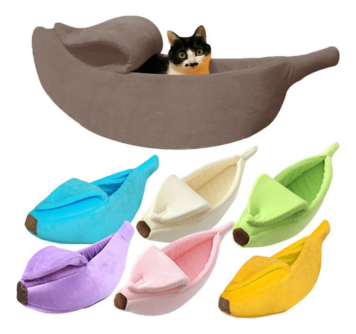 Skinford Cama Para Mascotas Con Forma De Plátano Creativa, 