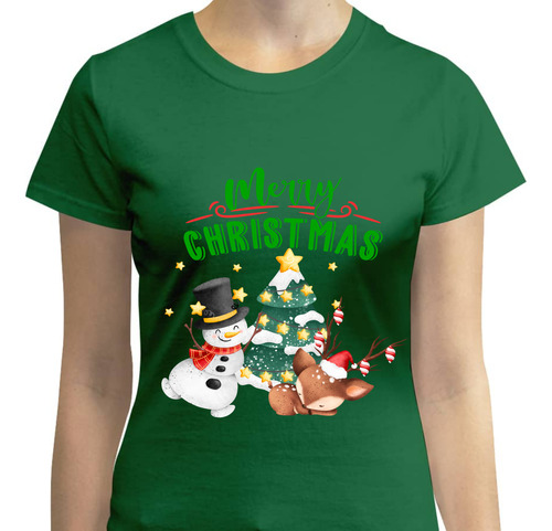 Playera Estrella Navidad - Feliz Navidad - Reno De Navidad