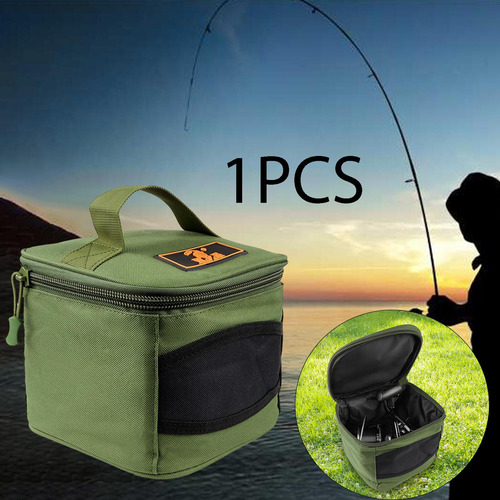 Bolsa De Almacenamiento Para Carretes De Pesca, Funda Verde