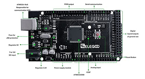 Cable Usb Elegoo Mega R3 Board Atmega 2560 + Compatible Con