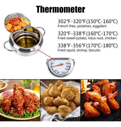 Sartén Tempura Con Termómetro Y Tapa