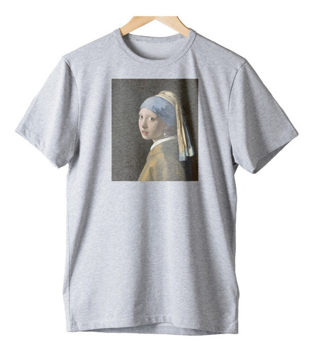 Camiseta Algodão Moça Brinco Pérola Johannes Vermeer Retro
