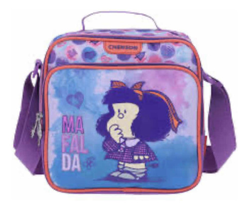 Lonchera Chenson Ma64264-u Mafalda Dos Compartimentos Dolay Color Violeta Rayado