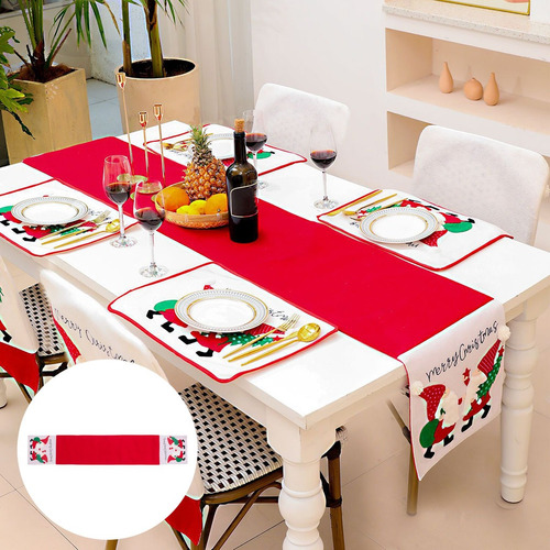 Imagen 2 de 9 de Camino De Mesa Navideño Bordado Mantel Cocina Boda