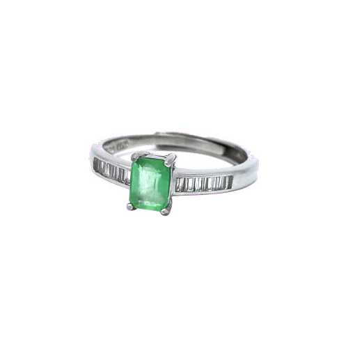 Hermoso Anillo De Esmeralda Colombiana En Plata
