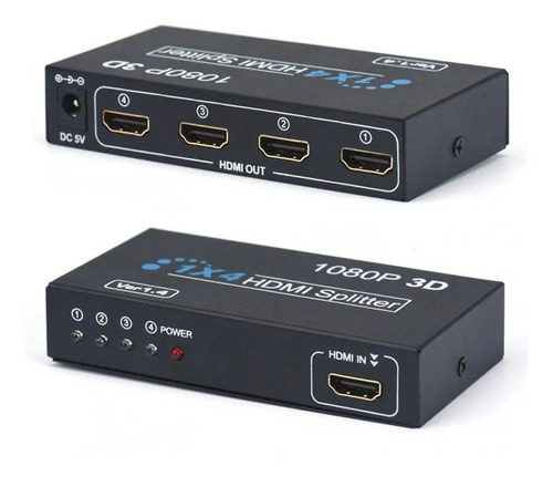 Splitter Hdmi 1x4 Divisor Conversor Amplificador Distribuido