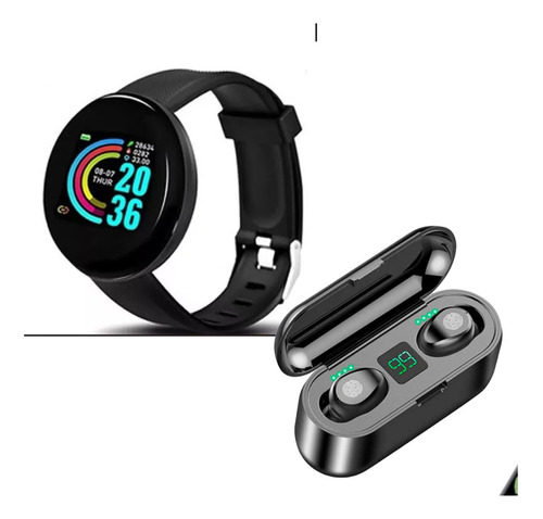 Combo Auricular Bluetooth Y Reloj Smart Bracelet D18 