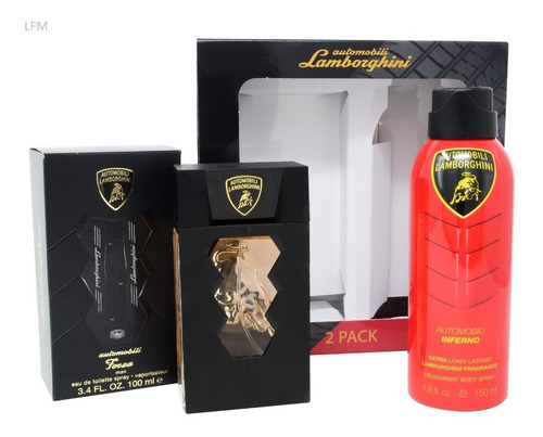 Conjunto de loção de perfume Lamborghini Automobili Forza Edt 100 ml para homens