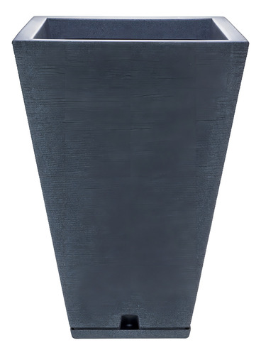 Maceta Plástica Rotomoldeada Piramidal 55 Cm Moderna + Plato Color Gris grafito Zurich 32 x 55